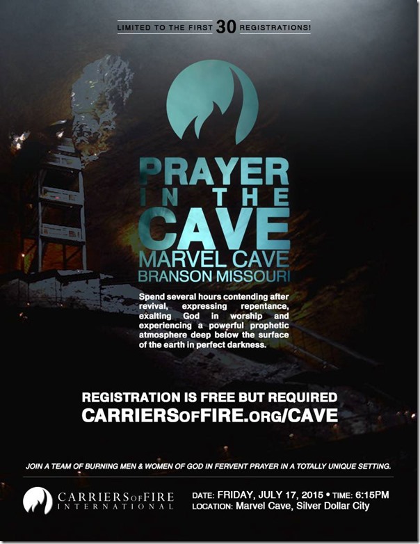 Prayer in the Cave Branson Event Flyer